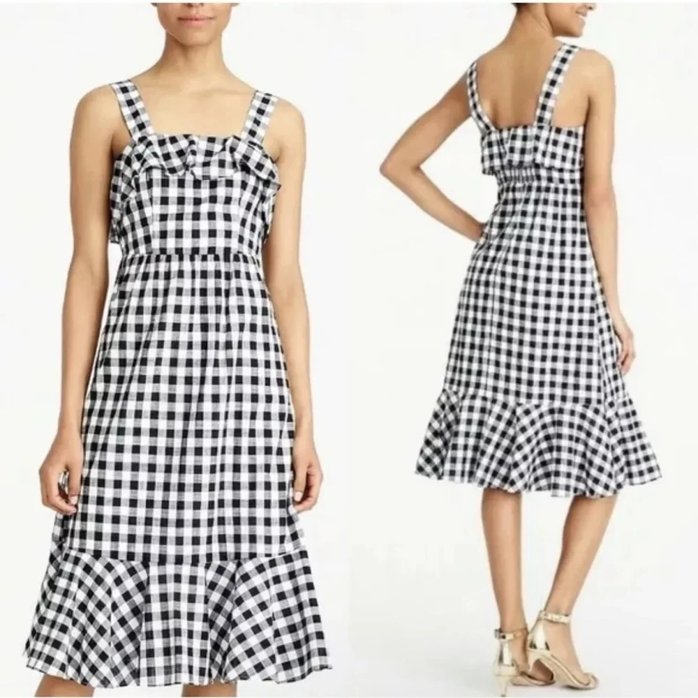 J.Crew NWOT Women’s Midi Gingham Dress SZ 00
